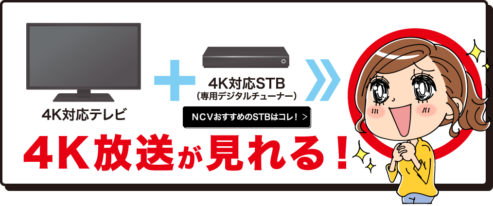 4K対応テレビ+4K対応STB→4K放送が見れる！