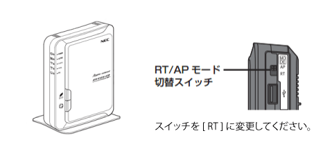 切り替えスイッチをRT