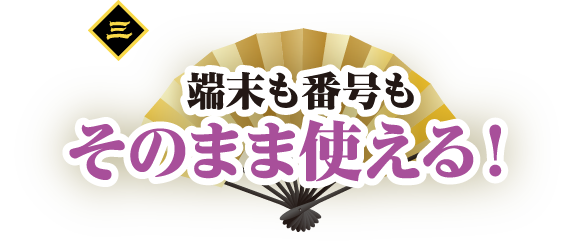 端末も番号もそのまま使える