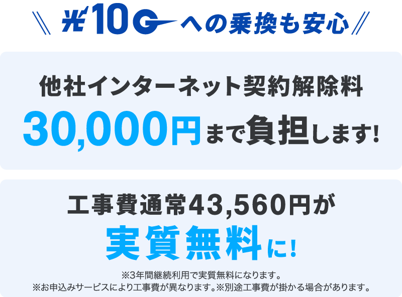 光10Gへの乗り換えも安心！