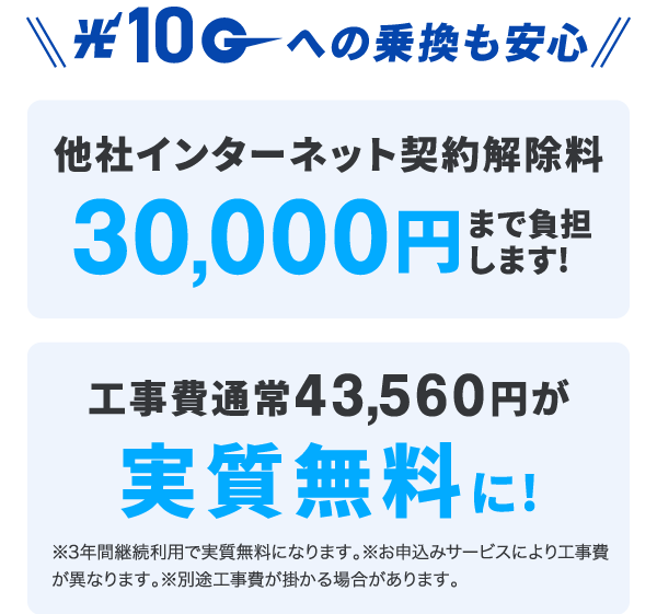 光10Gへの乗り換えも安心！