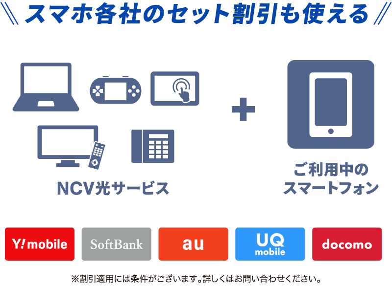 スマホ各社のセット割引も使える