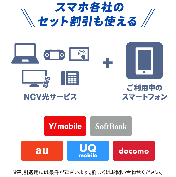 スマホ各社のセット割引も使える