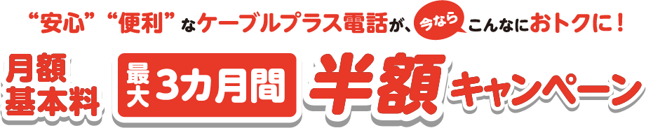 ケーブルプラス電話半額キャンペーン