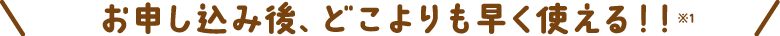 お申し込みから開通まで、安心スピード対応!!