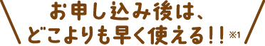 お申し込みから開通まで、安心スピード対応!!