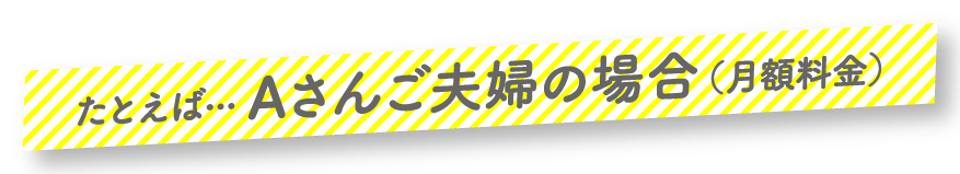 たとえば... Aさんご夫婦の場合(月額料金)