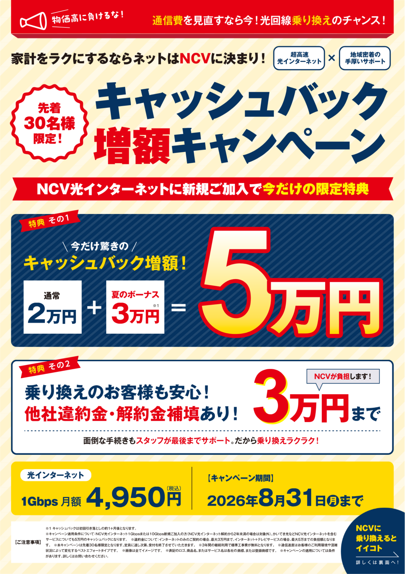 キャッシュバック増額キャンペーン